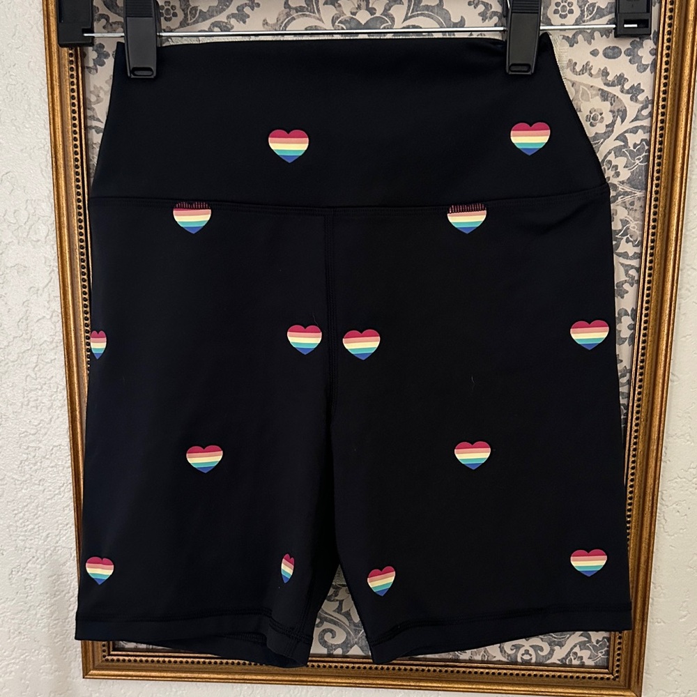 Navy blue Heart Patterned Women's Shorts